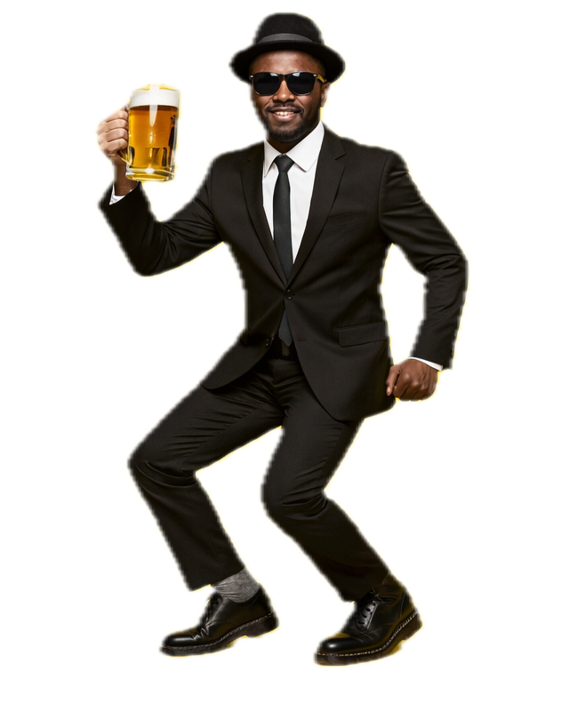 Jamaicà ballant amb una cervessa tot expempleficant que estem treballant-hi